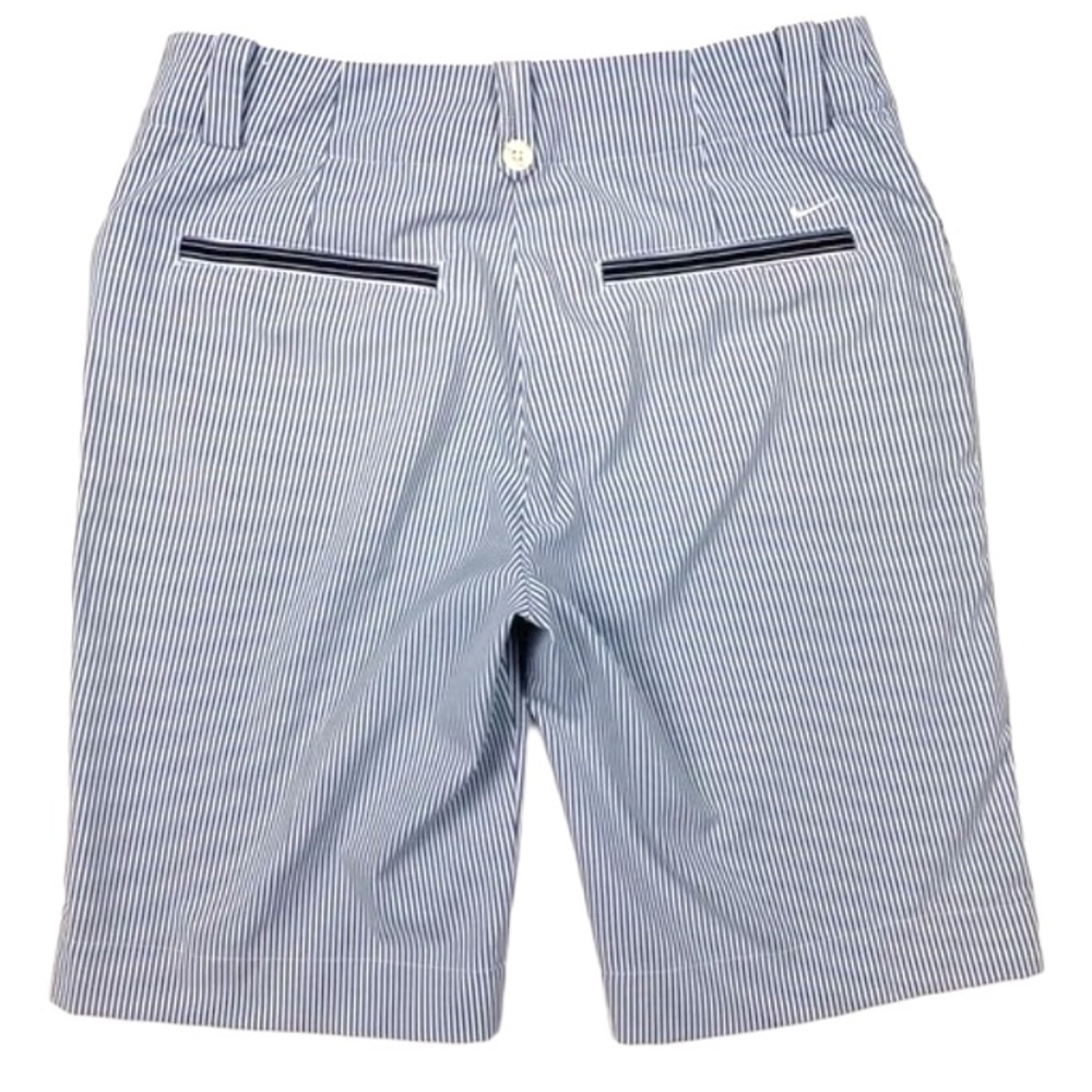 NIKE Golf Dri-Fit Blue White Stripe Bermuda Shorts Size 8 - Picture 2 of 2